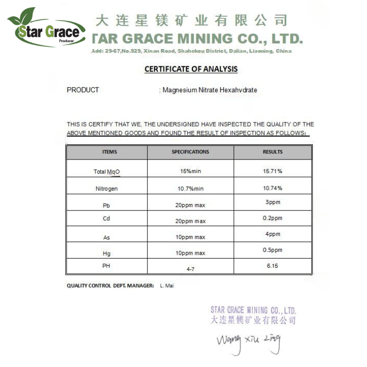 Water Soluble Magnesium Nitrate
