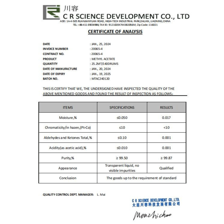 Methyl Acetate Ester